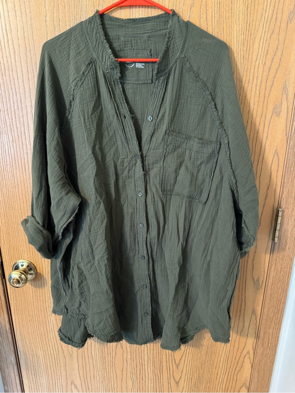 Aerie "Pool-To-Party" woven gauze button-down shirt